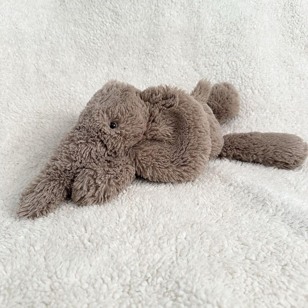 Jellycat London Medium Smudge Elephant Grey Floppy Laying Stuffed Animal Toy